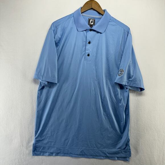 Footjoy Polo Shirt Men's Large Blue Athletic Fit Performance Walnut Creek Golf - Picture 2 of 10